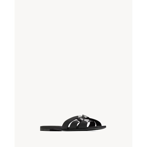 Saint Laurent Tribute Mule Patent Leather Slide Sandals Black Womens Size 36 6 - Picture 3 of 10